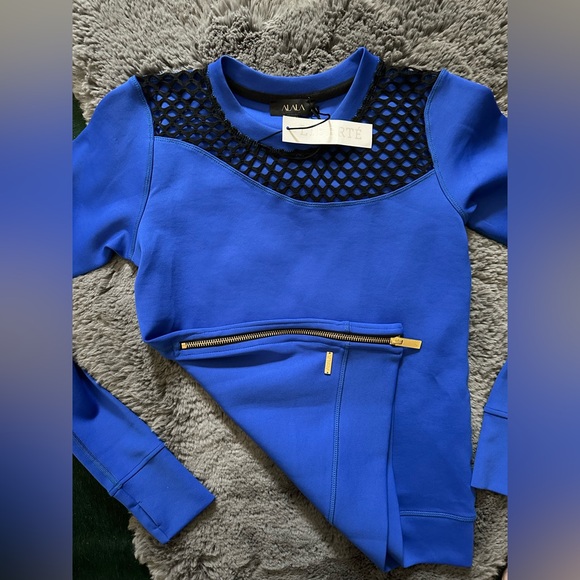 NWT Alala Side Zip Neoprene Sweatshirt in Cobalt - Picture 8 of 16